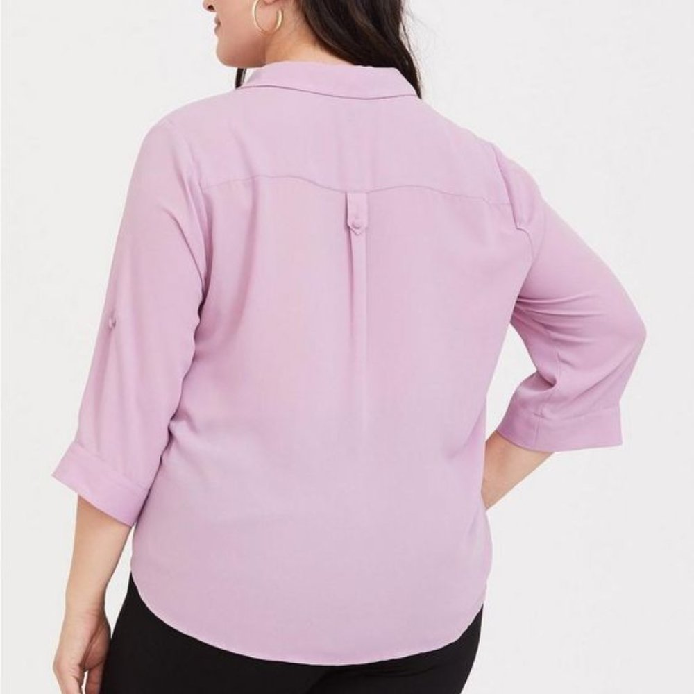 Torrid Georgette Button-Down Pullover Blouse Size… - image 2